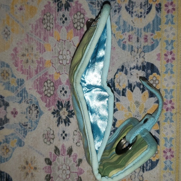 AMERICAN EAGLE BLUE GREEN AND YELLOW  WALLET WITH CLEAR GLITTER - Picture 5 of 5